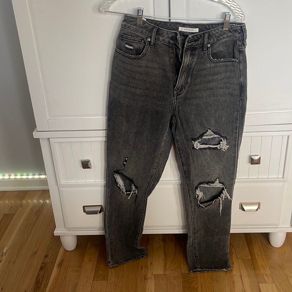 Pacsun Faded Black Ripped Mom Jeans